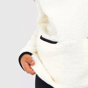 2026 Winter High Street Oversized Blank <b>Teddy</b> Fleece Washed <b>Hoodie</b> Unisex Custom Boxy Plain Half Zip Stand Collar Women <b>Hoodie</b> - Product Image 3
