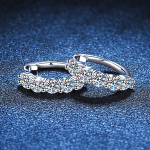 Pendientes de Diamantes Moissanite con Certificado IGI para Mujer, Pendientes de Aro, Corte Brillante Redondo, Plata de Ley 925, Claridad VVS Elegante - Product Image 3