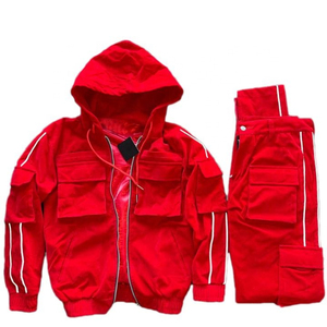 <b>Men</b> <b>Cargo</b> Tracksuit Two Piece Sportswear Set With Multi Pocket Fashion Style And Ribbed <b>Jogger</b> Bottom Design - Product Image 3