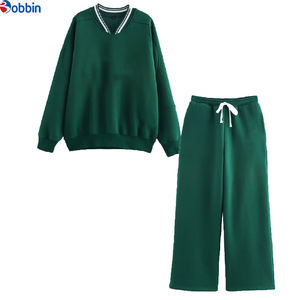 Survêtement de sport pour femme de haute qualité, écologique, en polaire de luxe, style hip-hop, couleur personnalisée, élégant, avec cordon de serrage, design 2-en-1, couleur unie - Product Image 1