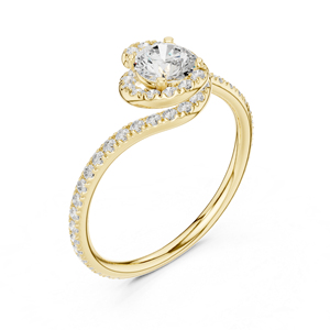 แหวนเพชรทรงกลมทองคำขาว 14K สำหรับผู้หญิง |   ชุดทำงาน |   เพชรที่เพิ่งเพาะเลี้ยง - Product Image 5