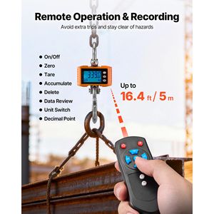 Bilancia Digitale per Gru con Capacità Massima di 2000 kg (4400 libbre), Bilancia Industriale Sospesa per Carichi Pesanti con Cassa in Alluminio Pressofuso e Display LCD - Product Image 5