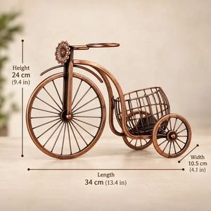 Porte-vin en tricycle impressionnant, finition cuivre, support à bouteilles en métal avec rangement suspendu pour verres à pied, pour restaurant, bar, décoration intérieure - Product Image 6