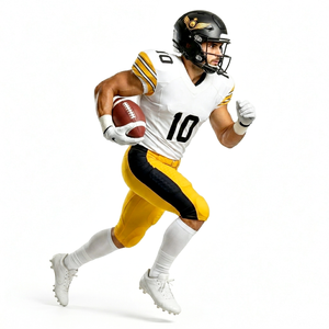 White American Football Jersey with Yellow Pant <b>Top</b> Trending American Football Uniform Set High Quality at Factory Sale Rate - Product Image 2