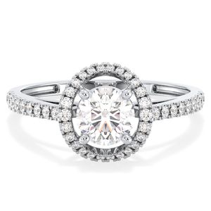 Vente directe d'usine REYES, bague en or massif 14 carats avec diamant de laboratoire taille brillant rond de 1 carat pour femme, bijoux fins de luxe - Product Image 1