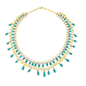 Designer Gold Plated Kundan & <b>Beads</b> Multi Layer <b>Necklace</b> Set-Fashion Jewelry - Product Image 2
