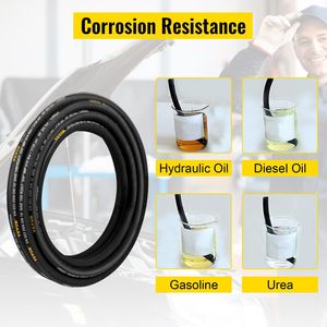 Tubo Idraulico in Gomma Arrotolato da 3/8 Pollici x 50 Piedi, 4800 PSI, con Doppia Treccia in Filo d'Acciaio ad Alta Resistenza per Macchine Edili - Product Image 4