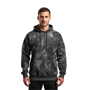 <b>Men</b> Charcoal Grey Sublimation Hoodie Carbon Motion Graphic Oversized Fashion Apparel - Product Image 1
