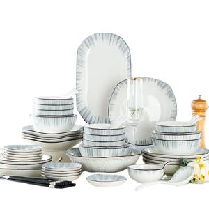 Wholesale Good Quality Stylish Unique Shape Customised Design Nordic Style Ceramic Tableware Dinner Plate Bowl Set - Product Image 4