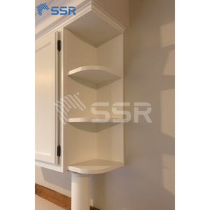 SSR White L-Shape Corner Shelf Cabinet Modern Minimalist Design Wall Mount <b>Kitchen</b> <b>Storage</b> <b>Unit</b> - Product Image 2
