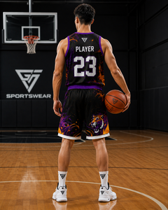Derniers modèles de maillots de basket-ball personnalisés, ensembles d'uniformes d'équipe, tissu respirant à séchage rapide, uniforme de sublimation, vêtements de basket-ball - Product Image 3