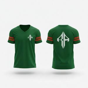 เสื้อเจอร์ซีย์อเมริกันฟุตบอลคุณภาพพรีเมียมสำหรับผู้ชาย คอวี แขนสั้น สีพื้น ไซส์ใหญ่ ผ้าโพลีเอสเตอร์ 100% ระบายอากาศได้ดี แห้งเร็ว - Product Image 1