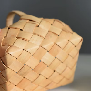 MIXWARES Hand Woven Space-Saving Modern Eco-friendly Woven <b>Storage</b> <b>Basket</b> with Handle for Home Living Room - Product Image 3