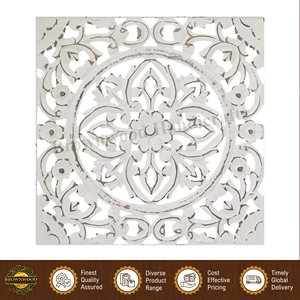 Juego de 3 bandejas de servir cuadradas de madera MDF hechas a mano, de diseño moderno, color blanco quemado antiguo, de la más alta calidad y multifuncionales. - Product Image 3