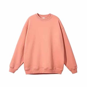 <b>Grey</b> Crew Neck <b>Sweatshirt</b> Oversized Fit Solid Color Knitted Cotton Casual Autumn Wear Unisex Pullover Regular Sleeve - Product Image 6