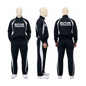 Ensemble de survêtement à capuche pour homme grande taille, 100% coton, léger, veste et pantalon à cordon de serrage, streetwear décontracté - Product Image 1