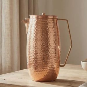 Ensemble de carafes en cuivre pour une expérience culinaire haut de gamme, ensemble de service d'eau en métal avec verres, vaisselle de table durable et réutilisable - Product Image 5