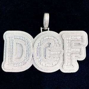 <b>Custom</b> Letter Moissanite Pendant Full Iced Micro Insert Charm Hip Hop Jewelry <b>Name</b> Initial <b>Necklace</b> - Product Image 2