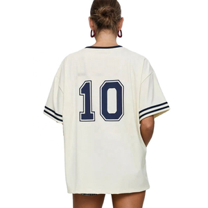 Proveedor OEM, Camiseta Personalizada al por Mayor para Mujer, Cuello Redondo, Holgada, Manga Corta, Algodón Jersey, Estilo Primavera Verano - Product Image 2