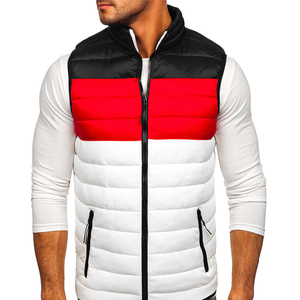 2025 New Custom Men's Winter Oem Outdoor Puffer Vest High Street Style Linen Shell Woolen Fabric <b>Warm</b> Sleeveless Jacket - Product Image 3