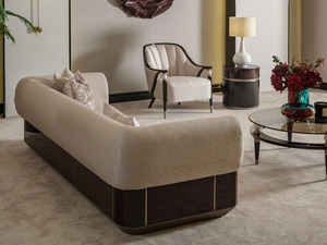 Luxury Solid Teak Wood Living Room Furniture Set Modern Cream Velvet 4 1 Seater <b>Sofa</b> Coffee <b>Table</b> <b>Side</b> <b>Tables</b> Villa Hotel - Product Image 3