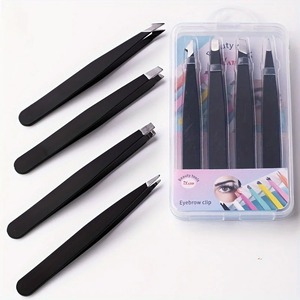 BAFA INSTRUMENTOS QUIRÚRGICOS Juego de 4 Pinzas para Cejas de Acero Inoxidable de Alta Calidad con Caja de Plástico, Punta Recta, Reutilizables - Product Image 6
