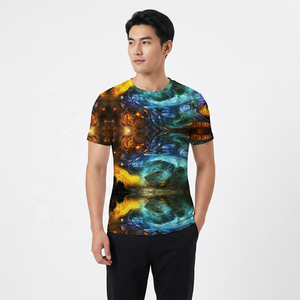 Men's O-Neck Short Sleeve T-<b>Shirt</b> With Abstract <b>Dragon</b> Pattern Sublimation Print Casual Wear Regular Fit Polyester Fabric - Product Image 3