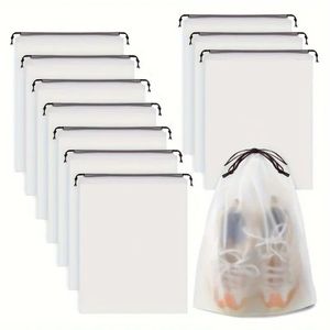 Set di 10 Borse da Viaggio Trasparenti con Coulisse, Impermeabili, Organizer per Vestiti, Scarpe e Cosmetici - Product Image 1