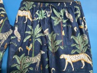 Conjunto de Pijama de Top Corto y Pantalones con Estampado Animal Negro, 100% Algodón Orgánico, Transpirable, Ultra Suave, Sexy y Casual para Mujer, para Todas las Temporadas