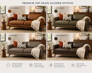 Real Leather <b>Sofa</b> Various Choices of Color Genuine Leather Cover Loveseat for Living Room Furniture Cafe Restaurant Seating - Product Image 6