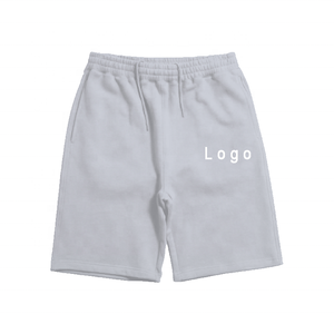 High Quality 100% Cotton Terry Shorts <b>Drawstring</b> Embroidered Pockets Workout Gym Sports Men Casual Fitness Jogging Plus Size - Product Image 4