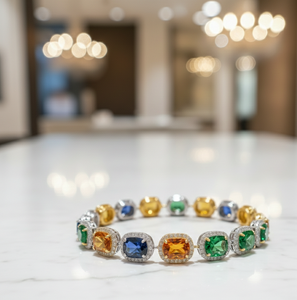 กำไลข้อมือประดับเพชร CZ หลายเม็ด เงินแท้ 925 ชุบทอง 18K รูปทรงแปดเหลี่ยม น้ำหนัก 15 กรัม เหมาะสำหรับใส่ทุกวัน เป็นของขวัญสำหรับเธอ - Product Image 2