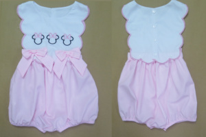Conjunto de Top Rosa sin Mangas y Pantalones Cortos con Volantes Transpirables para Niñas, con Bordado de Orejas de Minnie Mouse, en Algodón/Poliéster - Product Image 3