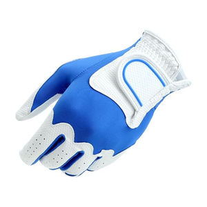 Blue And White PU Leather Golf Glove Right Hand Non-Slip Breathable Adjustable Wrist <b>Strap</b> Unisex Sports Glove - Product Image 5