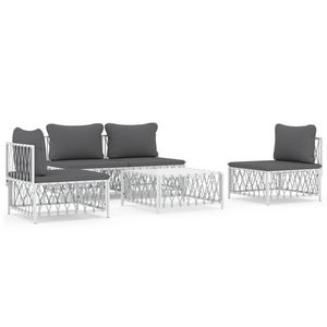 Set Lounge da Giardino Bianco e Grigio Scuro - Product Image 2