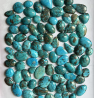 Pierres précieuses en turquoise iranienne naturelle de haute qualité, cabochons, pierres brutes, 10-30 mm, faites à la main, lisses, multicolores, pour la création de bijoux DIY