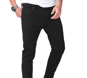 Pantalones de mezclilla negros elásticos para hombre, estilo hip hop, transpirables, para uso urbano y al aire libre - Product Image 1
