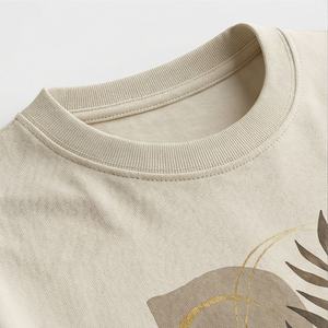 T-shirt surdimensionné pour femme, couleur personnalisée, en coton, avec options de logo par transfert thermique et broderie, tops streetwear tendance - Product Image 4