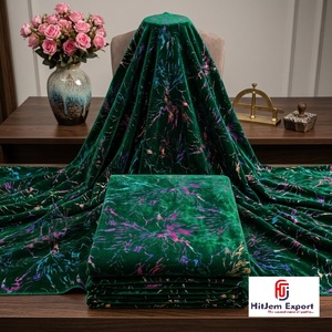 Premium Foil Printed Velvet Fabric Multicolor Luxury Fashion Apparel Dress Home Decor Upholstery OEM ODM Custom Fabric - Product Image 3