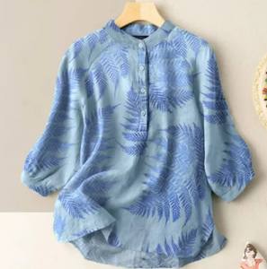 Camisa Casual Musulmana para Mujer, Manga Corta, Lisa, con Botones y Bordado, Primavera-Verano, Ecológica, con Logotipo Frontal - Product Image 5