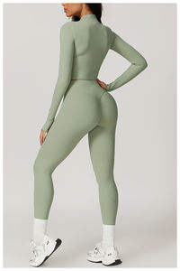 Nueva Marca de Ropa Deportiva para Mujer, Chaqueta de Gimnasio, Tops Deportivos para Yoga, Chaquetas de Yoga con Cierre, Conjuntos de Shorts y Brasier para Fitness - Product Image 2