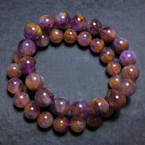 Natural Purple Titanium Quartz <b>Bracelet</b> Amethyst Rutilated Healing <b>Crystal</b> Jewelry Intuition Wealth Spiritual Gift For Her - Product Image 1