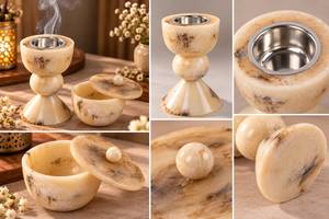 Quemador de incienso árabe de lujo con soporte decorativo de madera de resina para Oud, hecho a mano para fragancia del hogar, venta al por mayor - Product Image 3
