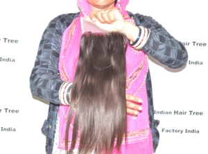 ผมแท้จากอินเดีย ยี่ห้อ Manufacturer Cuticle Aligned Unprocessed Indian Remy 100% ตรงธรรมชาติ  แบบ 13*4 Frontal Machine Double Drawn  ไม่ผ่านกระบวนการใดๆ - Product Image 4