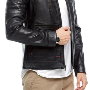 Vintage Style Casual Men's Black Leather Jacket Custom Design Premium Quality Outerwear Men's Leather Jacket For <b>Online</b> Sale - Product Image 3