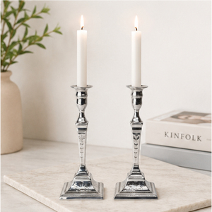 Luxury <b>Silver</b> Plated Taper Candle Holder Set Elegant Metal <b>Candlestick</b> Stand for Wedding Centerpieces Festive Table Decor - Product Image 4