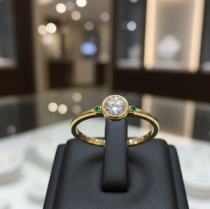 แหวนหมั้นสไตล์อเมริกัน 6 วง สีขาว ขนาด 10 มม. ประดับเพชร CZ เงินแท้ 925 ชุบทอง 18K น้ำหนัก 8 กรัม เครื่องประดับคุณภาพสูง ราคาขายส่ง - Product Image 5