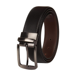 Cinturón de Cuero Genuino para Hombre con Hebilla de Acero, Color Sólido, Estilo Casual, Diseño Duradero, Ajustable, 3.5cm de Ancho, Clásico - Product Image 2