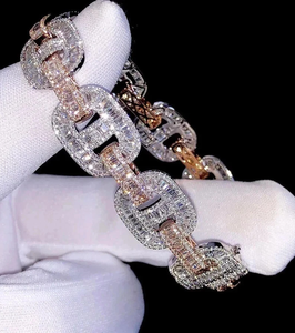 Bracelet en argent moissanite, style cubain, bijoux hip-hop de luxe, chaîne scintillante pour homme et femme, cadeau tendance - Product Image 2