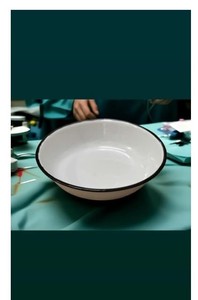 Plato de Acero Esmaltado Profundo, Tazón Multiusos Resistente, Vajilla Esmaltada Duradera para Servir Comida en la Cocina y el Comedor - Product Image 3